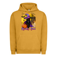 Spooky Babe Black Witch Cat Urban Hoodie | Teevron