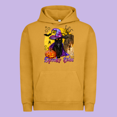 Spooky Babe Black Witch Cat Urban Hoodie Designed By Bundleandbundleshop