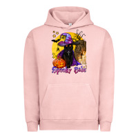 Pigment Salmon spooky babe black witch cat Urban Hoodie - BundleAndBundleShop