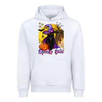 White spooky babe black witch cat Urban Hoodie - BundleAndBundleShop