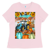 Bubblegum Pink fall farm tractor air freshener Ladies Tee - Artiststas