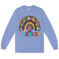 Colony Blue He Is Risen Rainbow Long Sleeve Tee - BundleAndBundleShop