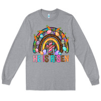 Heather Grey He Is Risen Rainbow Long Sleeve Tee - BundleAndBundleShop