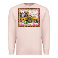 Pale Pink Easter Day with farm animals tumbler Premium Sweatshirt - HowdyJamesFarm
