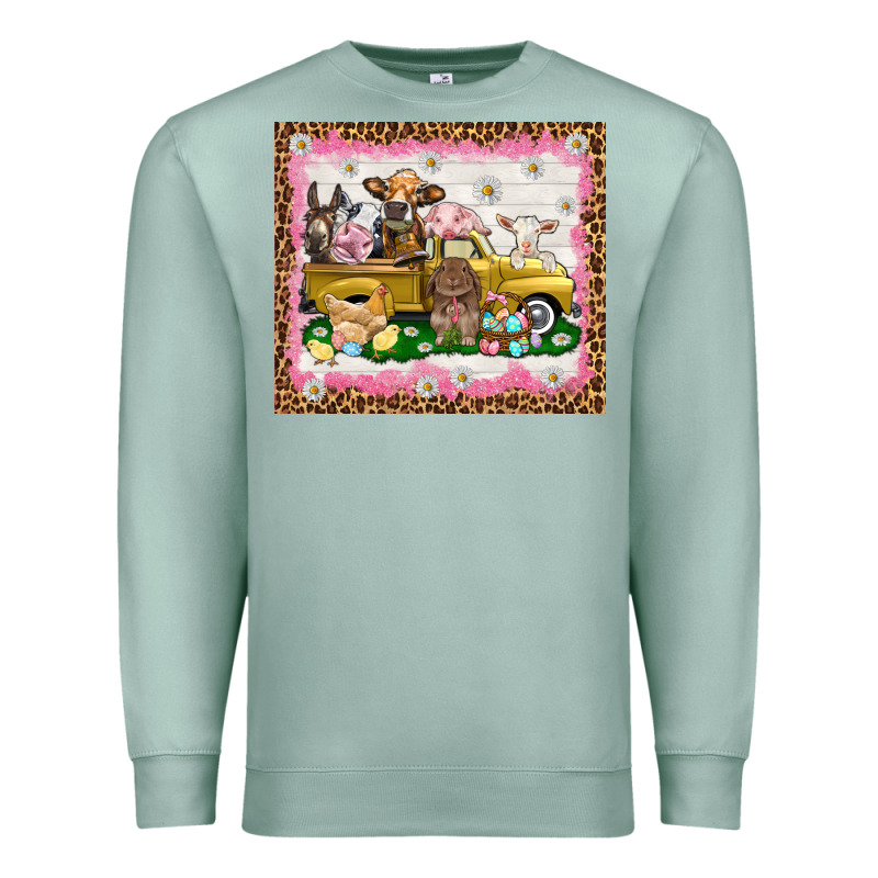 Easter Day With Farm Animals Tumbler Premium Sweatshirt by HowdyJamesFarm | Teevron