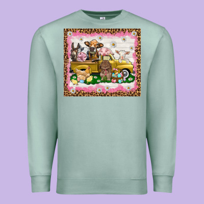 Easter Day With Farm Animals Tumbler Premium Sweatshirt Designed By Howdyjamesfarm