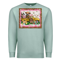 Seafoam Easter Day with farm animals tumbler Premium Sweatshirt - HowdyJamesFarm
