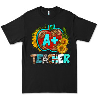 Black a+ teacher apple Premium Tee - BundleAndBundleShop