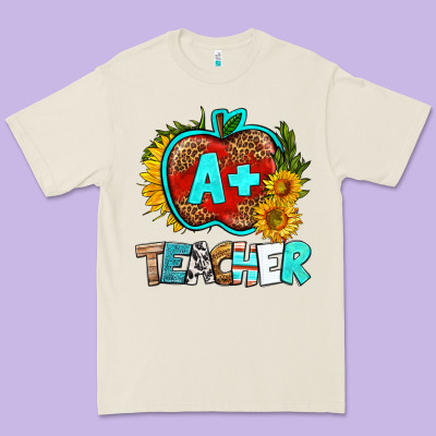 A+ Teacher Apple Premium Tee Designed By Bundleandbundleshop