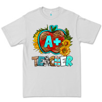 Dove Grey a+ teacher apple Premium Tee - BundleAndBundleShop