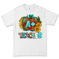 White a+ teacher apple Premium Tee - BundleAndBundleShop