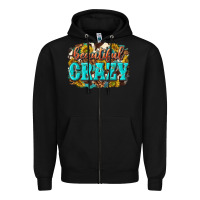 Black Western Beautiful Crazy Zipper Hoodie - texasbilliewilder