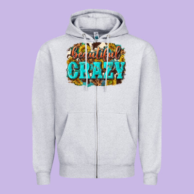 Western Beautiful Crazy Zipper Hoodie Designed By Texasbilliewilder