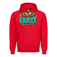 Red Western Beautiful Crazy Zipper Hoodie - texasbilliewilder