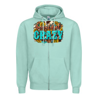 Seafoam Western Beautiful Crazy Zipper Hoodie - texasbilliewilder