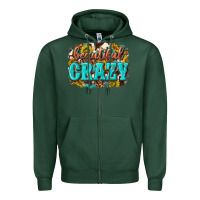 Sports Green Western Beautiful Crazy Zipper Hoodie - texasbilliewilder