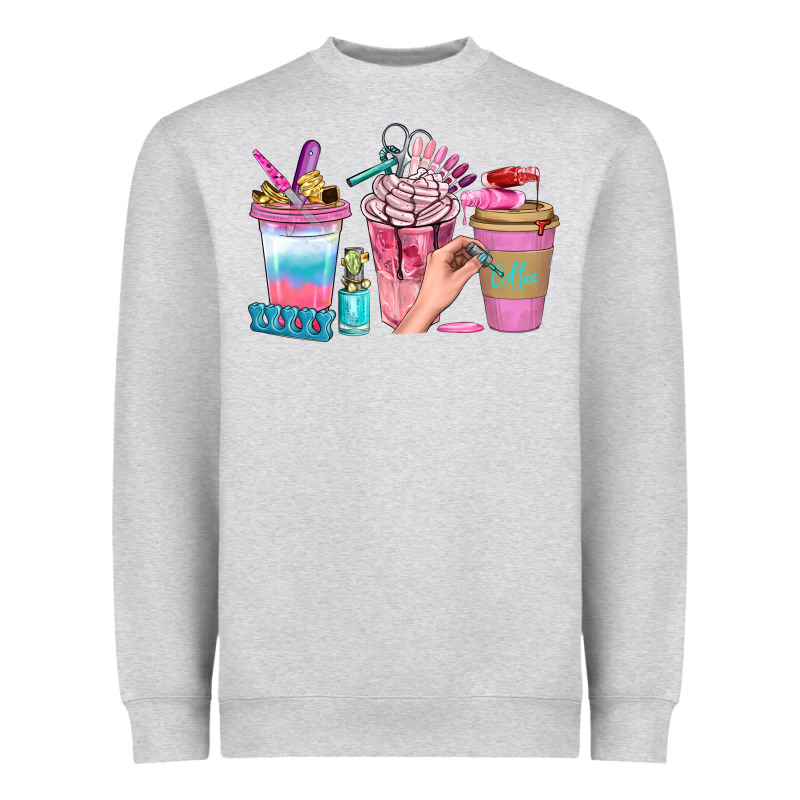 Nail Coffee Cups With Rings Bbs Heavyweight Sweatshirt by BundleAndBundleShop | Teevron