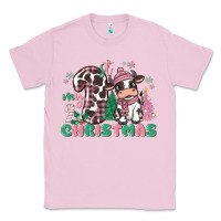 Bubblegum Pink my first christmas cow Classic Tee - MaliasSmallBusiness