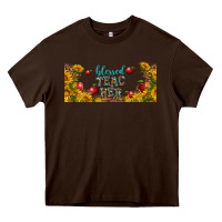 Chocolate Brown blessed teacher libbey glass Heavy Core Tee - BundleAndBundleShop