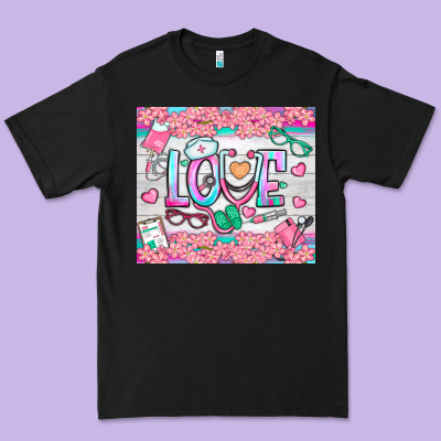 Watercolor Love Nurse Tumbler Premium Tee Designed By Bundleandbundleshop