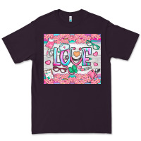 Plum watercolor love nurse tumbler Premium Tee - BundleAndBundleShop