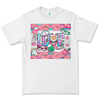 White watercolor love nurse tumbler Premium Tee - BundleAndBundleShop