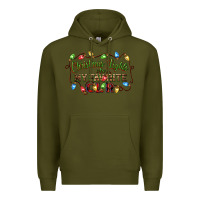 Army Green christmas lights are my favorite color Premium Hoodie - CowGirlArtShop