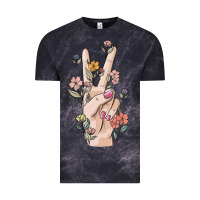 Cloud Black hand peace sign Vintage Tee - MaliasSmallBusiness