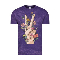 Cloud Purple hand peace sign Vintage Tee - MaliasSmallBusiness