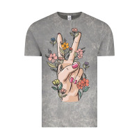 Cloud Rock hand peace sign Vintage Tee - MaliasSmallBusiness