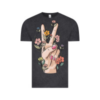 Vintage Black hand peace sign Vintage Tee - MaliasSmallBusiness
