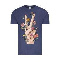 Vintage Denim hand peace sign Vintage Tee - MaliasSmallBusiness