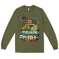 Army Green Just A Small Town Girl Windmill Long Sleeve Tee - BundleAndBundleShop