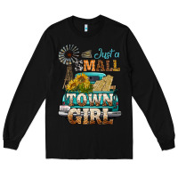 Black Just A Small Town Girl Windmill Long Sleeve Tee - BundleAndBundleShop