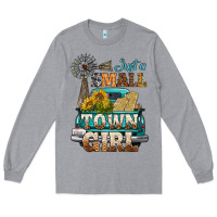 Heather Grey Just A Small Town Girl Windmill Long Sleeve Tee - BundleAndBundleShop
