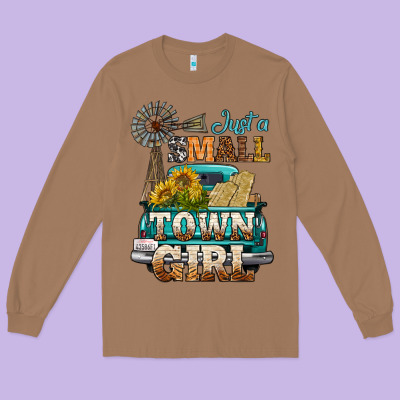 Just A Small Town Girl Windmill Long Sleeve Tee Designed By Bundleandbundleshop