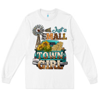 White Just A Small Town Girl Windmill Long Sleeve Tee - BundleAndBundleShop