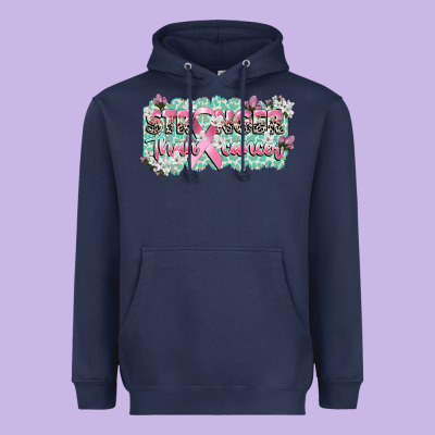 Stronger Than Cancer Cancer Awareness Heavyweight Hoodie Designed By Cowgirlartshop