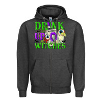 Charcoal Heather Drink Up Witches Zipper Hoodie - texasbilliewilder