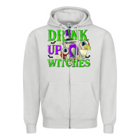Dove Grey Drink Up Witches Zipper Hoodie - texasbilliewilder