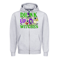 Heather Grey Drink Up Witches Zipper Hoodie - texasbilliewilder