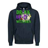 Navy Drink Up Witches Zipper Hoodie - texasbilliewilder
