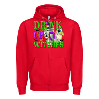 Red Drink Up Witches Zipper Hoodie - texasbilliewilder