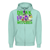Seafoam Drink Up Witches Zipper Hoodie - texasbilliewilder