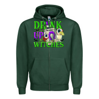 Sports Green Drink Up Witches Zipper Hoodie - texasbilliewilder