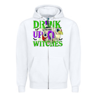 White Drink Up Witches Zipper Hoodie - texasbilliewilder