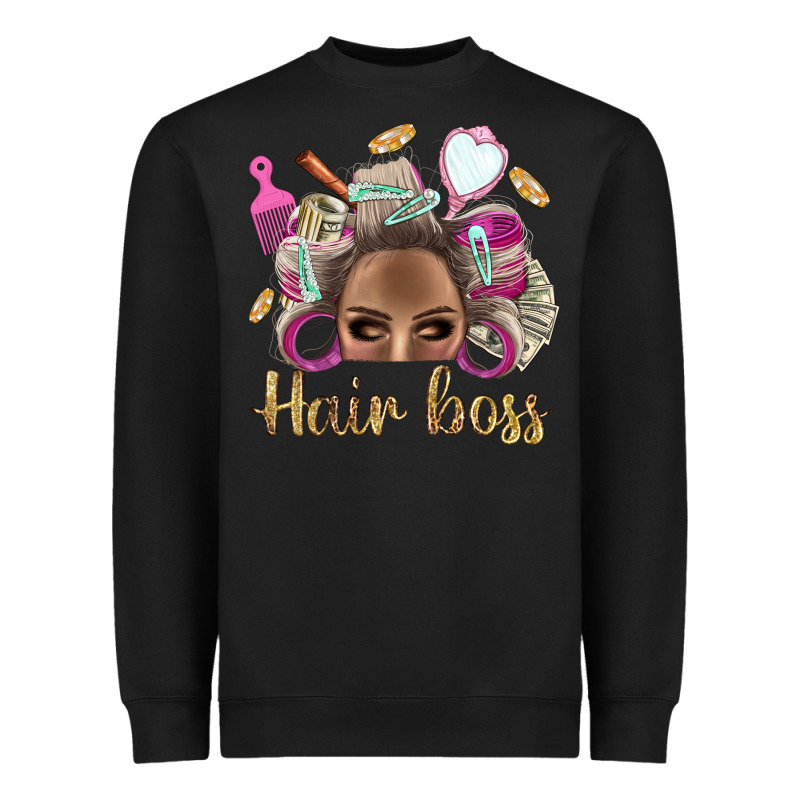 Hair Boss Afro Messy Bun With Money Bbs Heavyweight Sweatshirt by BundleAndBundleShop | Teevron