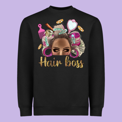 Hair Boss Afro Messy Bun With Money Bbs Heavyweight Sweatshirt Designed By Bundleandbundleshop