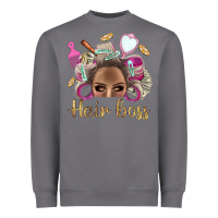 Storm Hair Boss Afro Messy Bun With Money Bbs Heavyweight Sweatshirt - BundleAndBundleShop