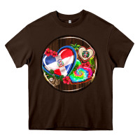 Chocolate Brown dominican republic coasters Heavy Core Tee - AdoDesignShop